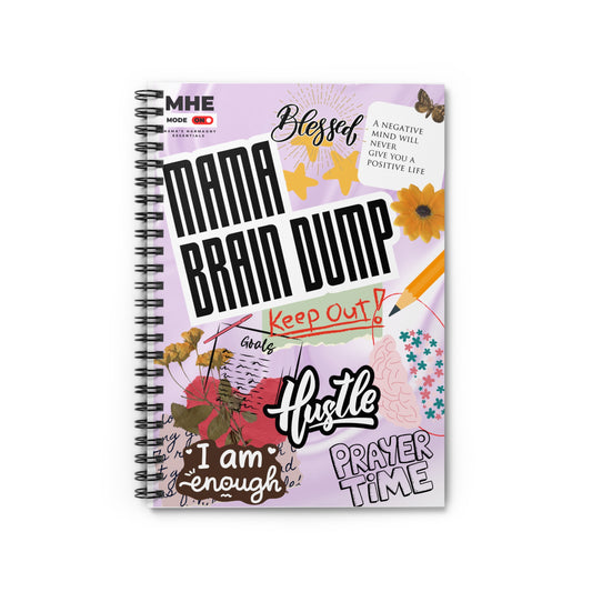 Motivational Spiral Notebook - Mama Brain Dump, Positive Affirmations Journal, Inspirational Gift, Student Planner, Self-Care Journal