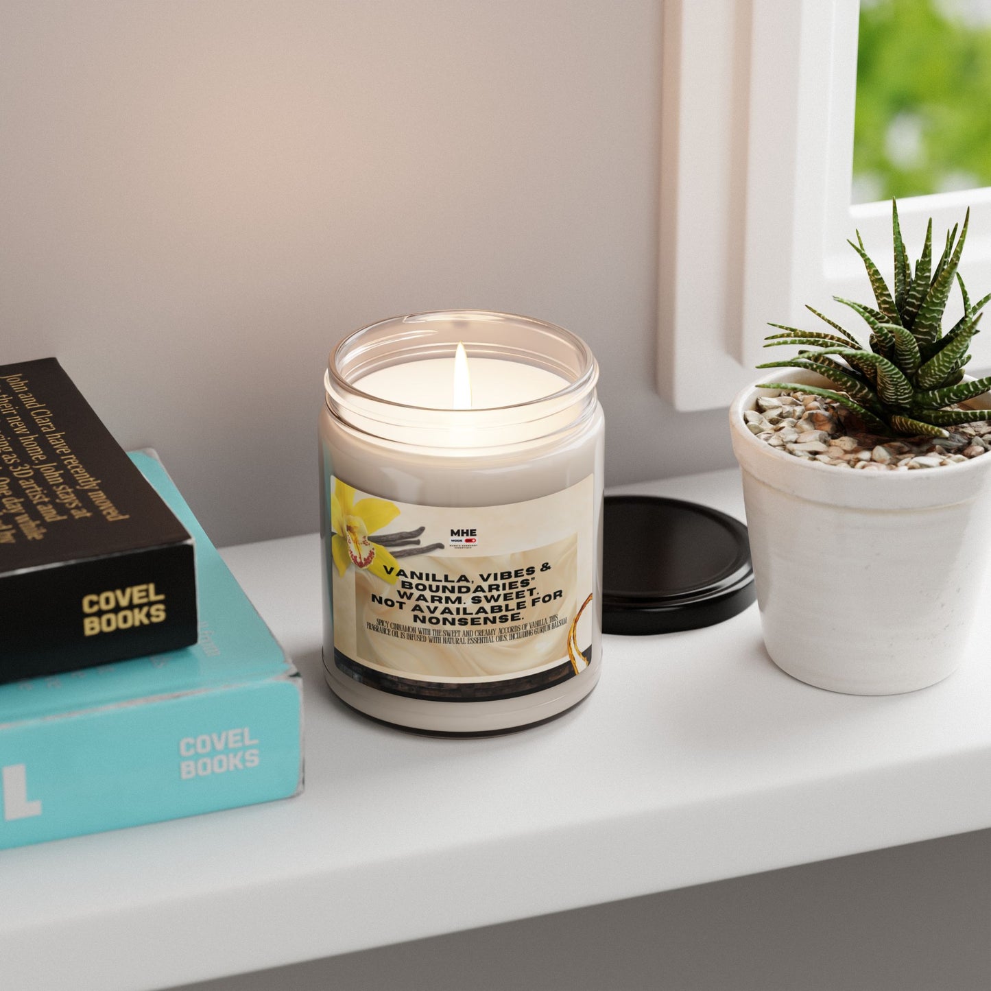 Warm Vanilla & Boundaries Scented Candle | Relaxing Home Decor, Self-Care Gift, Aromatherapy, Birthday, Housewarming, Stress Relief