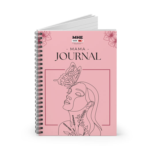 Mama Butterfly Spiral Notebook | Cute Journal for Moms, Gift for Mother's Day, Floral Stationery, Daily Planner, Writing Organizer