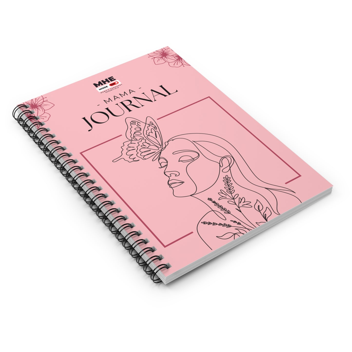 Mama Butterfly Spiral Notebook | Cute Journal for Moms, Gift for Mother's Day, Floral Stationery, Daily Planner, Writing Organizer