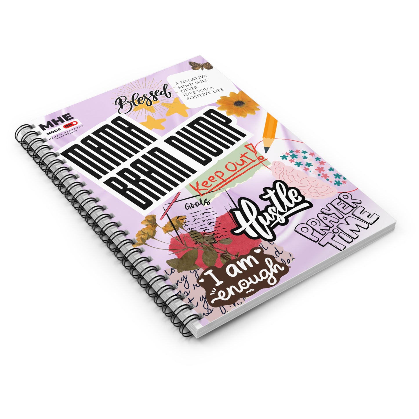 Motivational Spiral Notebook - Mama Brain Dump, Positive Affirmations Journal, Inspirational Gift, Student Planner, Self-Care Journal