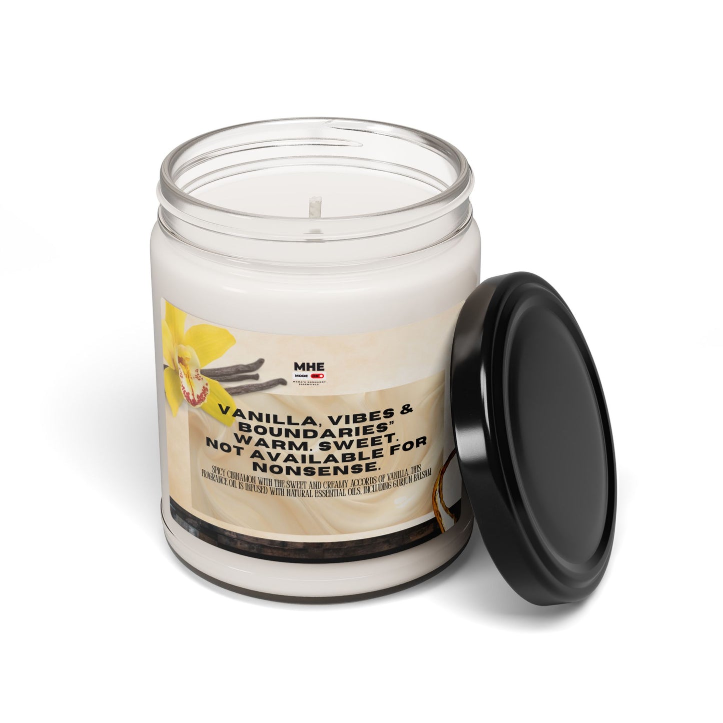 Warm Vanilla & Boundaries Scented Candle | Relaxing Home Decor, Self-Care Gift, Aromatherapy, Birthday, Housewarming, Stress Relief