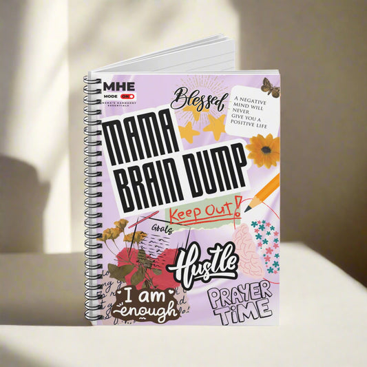Motivational Spiral Notebook - Mama Brain Dump, Positive Affirmations Journal, Inspirational Gift, Student Planner, Self-Care Journal