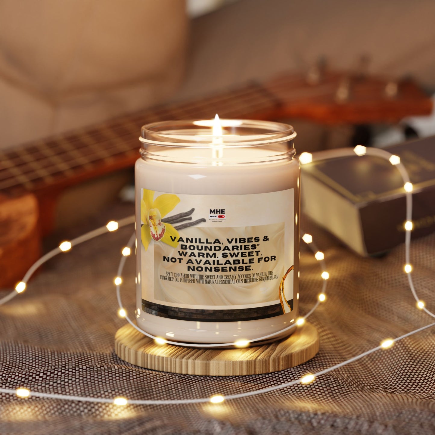 Warm Vanilla & Boundaries Scented Candle | Relaxing Home Decor, Self-Care Gift, Aromatherapy, Birthday, Housewarming, Stress Relief